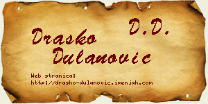 Draško Dulanović vizit kartica